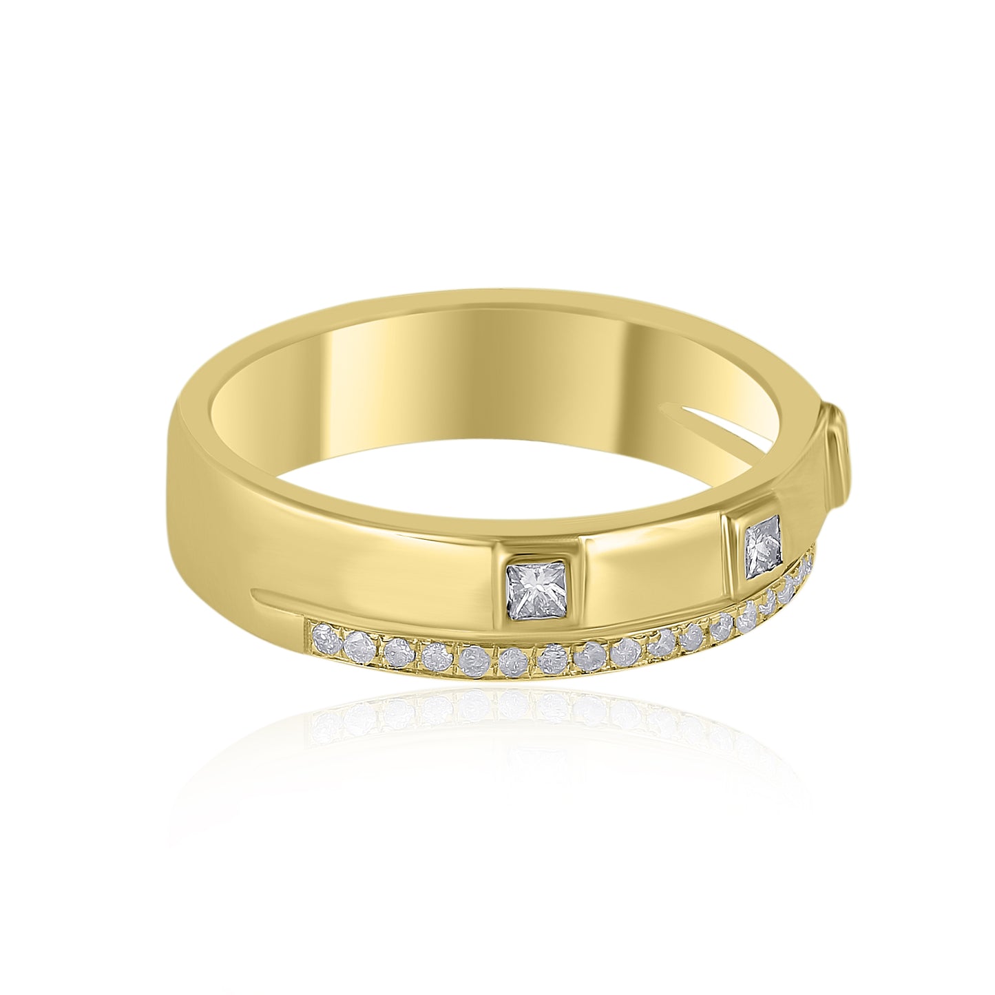 14K Gold Round Diamond Band Ring, .24 Carat, Sizes 6 to 8