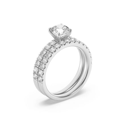 14K White Gold 2.0 CTTW Lab Grown Diamond Round Cut Ring, Sizes 5 to 10