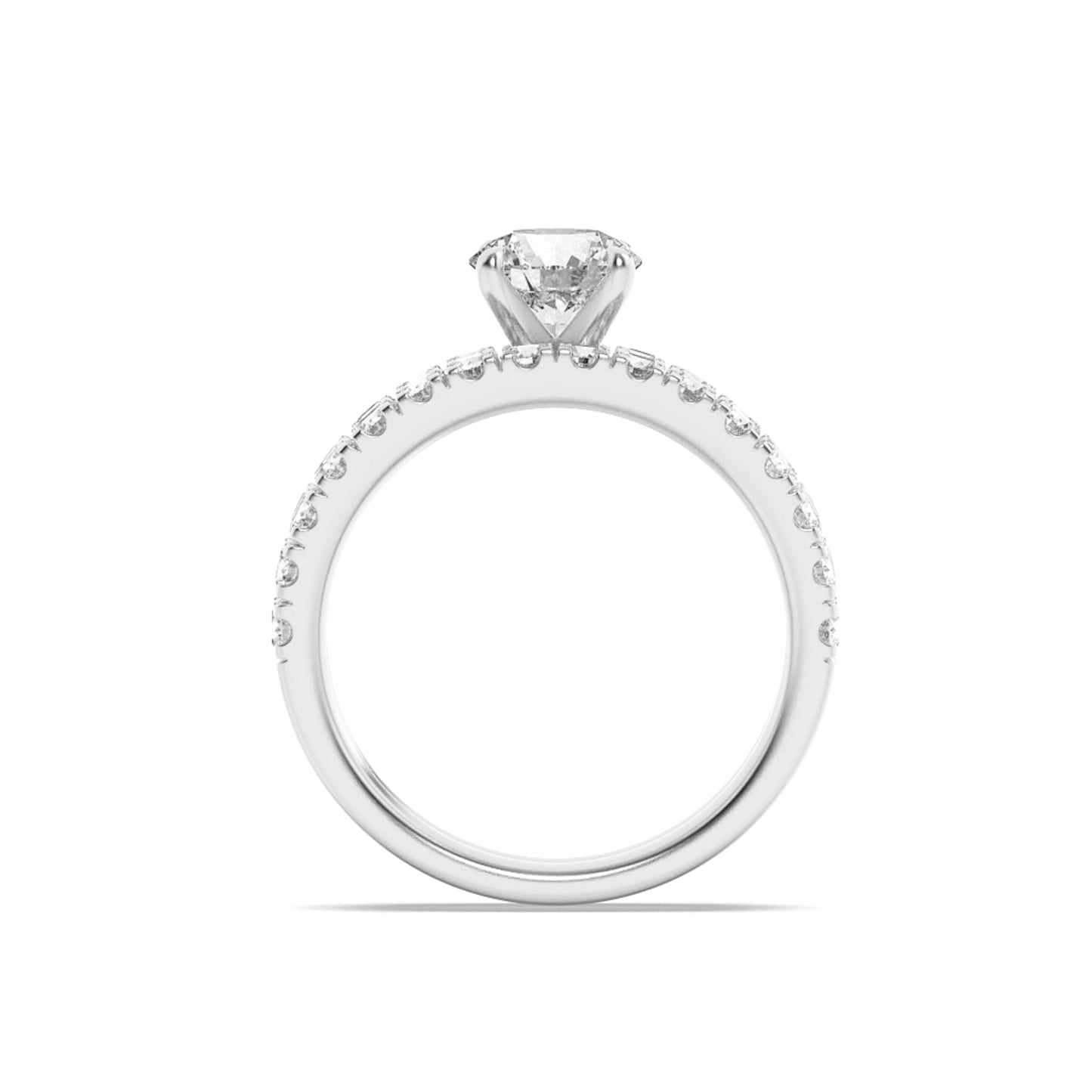 14K White Gold 2.0 CTTW Lab Grown Diamond Round Cut Ring, Sizes 5 to 10