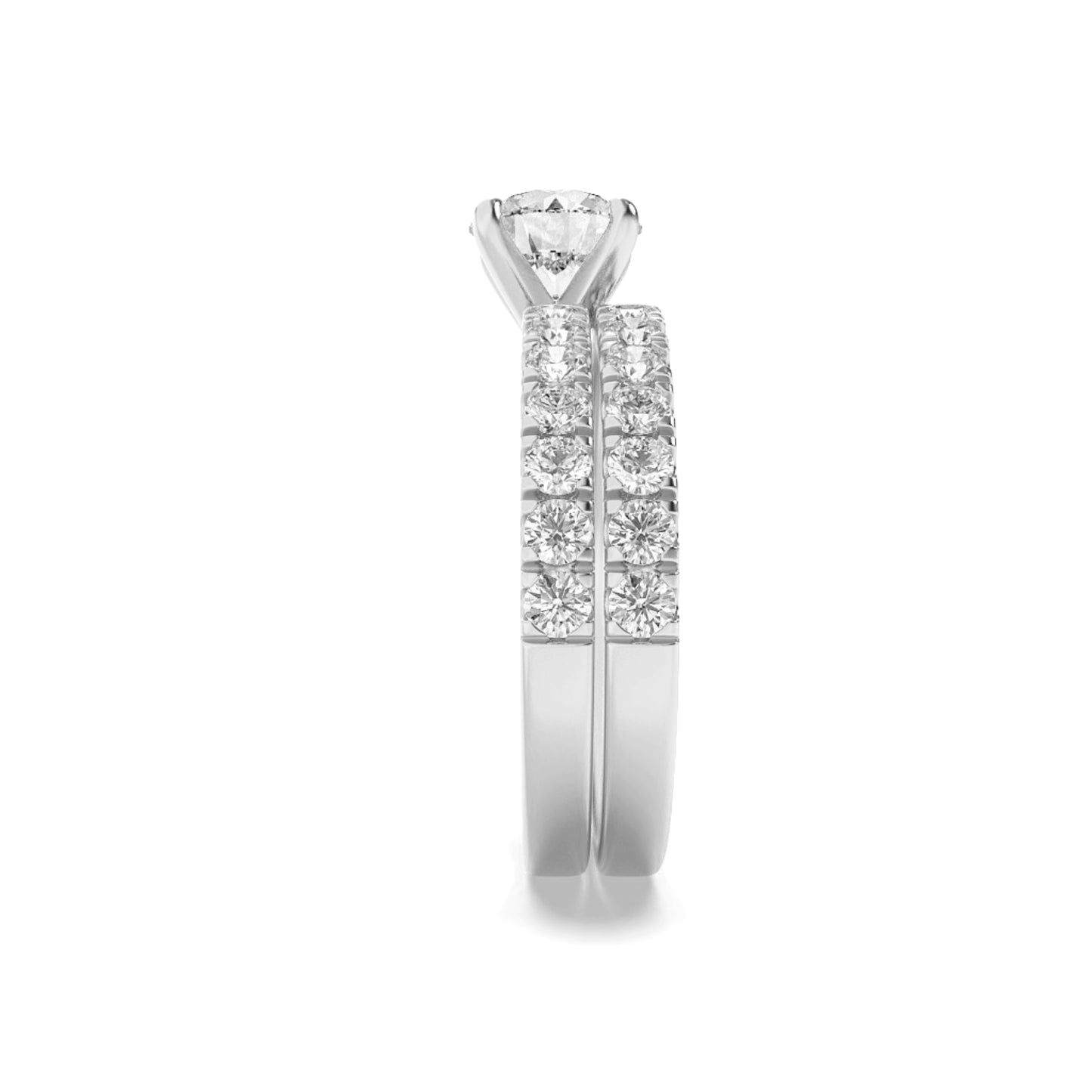 14K White Gold 2.0 CTTW Lab Grown Diamond Round Cut Ring, Sizes 5 to 10