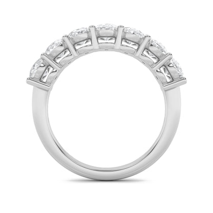 14K White Gold 2.0 CTTW Lab Grown Diamond Oval Cut Band Ring, Sizes 6 to 10