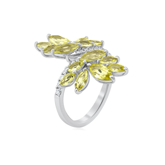 Sterling Silver 4.2 CTTW Lab Grown Diamond With Sapphire Ring