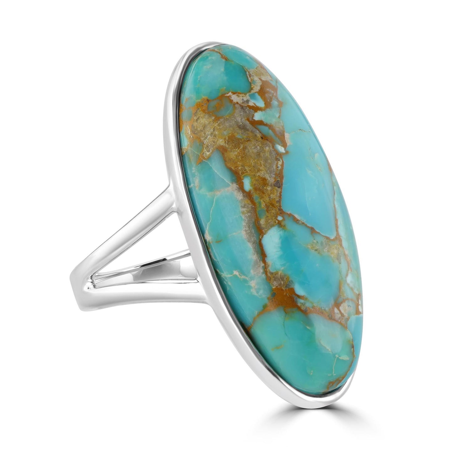 GG Collection Sterling Silver Sonoran Turquoise Oval Ring, Sizes 5 and 6