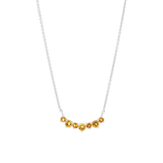 Gemistry Womens or Girls 14K Gold Girl Genuine Citrine Stone Pendant Necklace with 18 Inch Cable Chain Birthstone Jewelry Gift For Her Birthday | Wedding | Anniversary