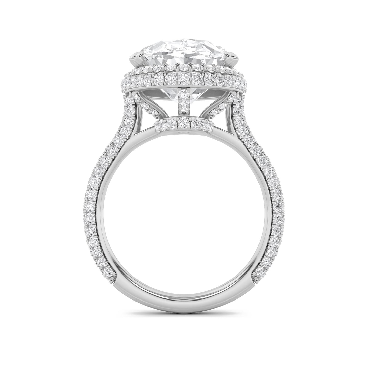 14K White Gold Lab Grown Diamond 7.5 CTTW Oval Cut Ring