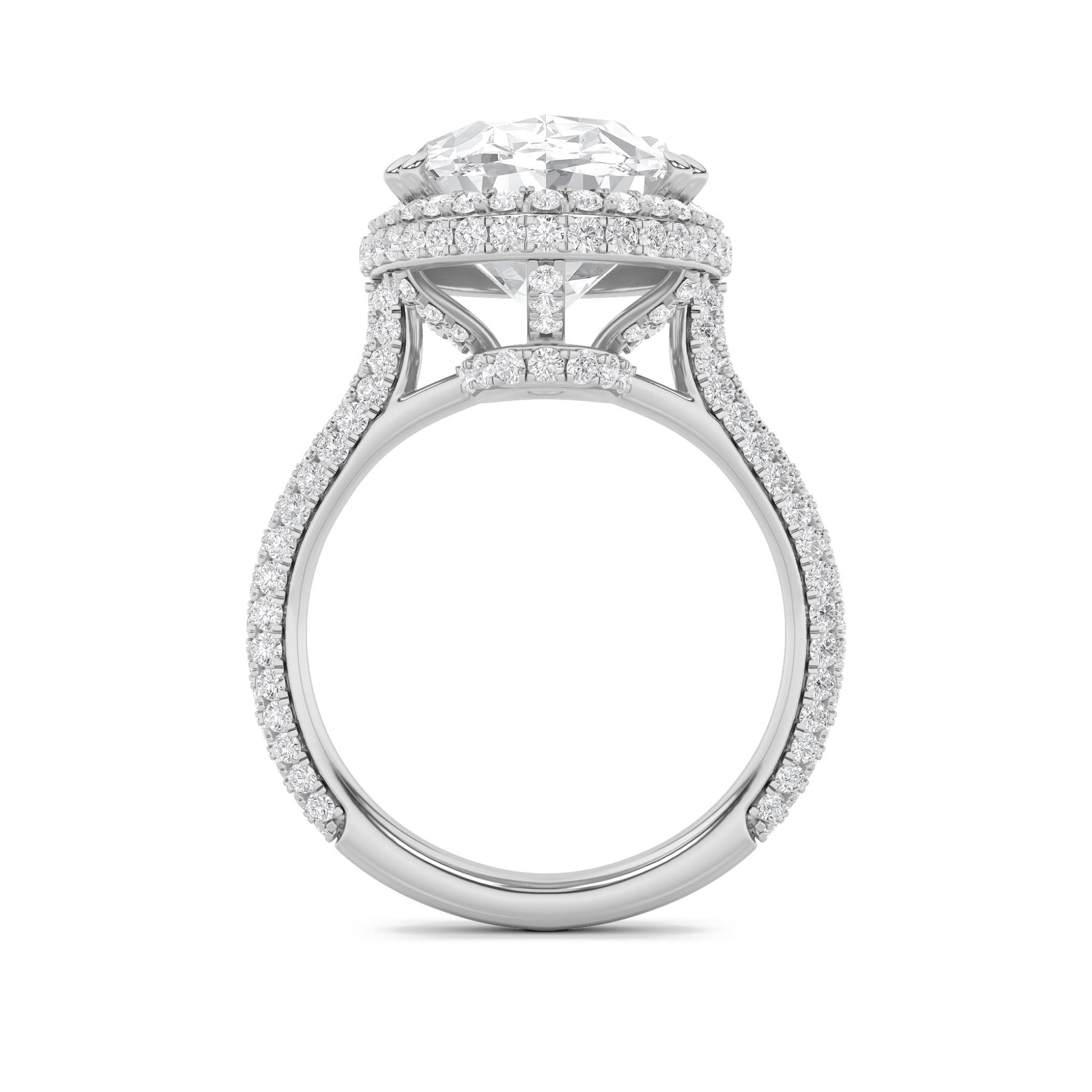 14K White Gold Lab Grown Diamond 7.5 CTTW Oval Cut Ring