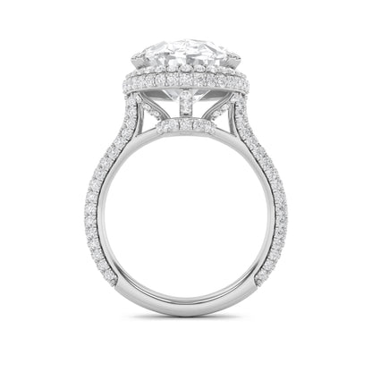 14K White Gold Lab Grown Diamond 7.5 CTTW Oval Cut Ring
