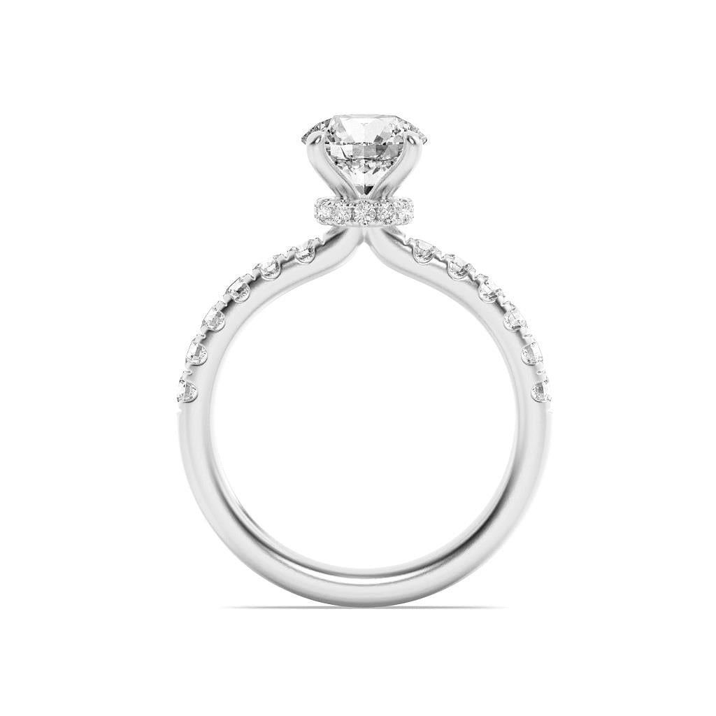 14K White Gold Lab Grown Diamond 2.50 CTTW Round Cut Center Stone Ring