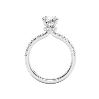 14K White Gold Lab Grown Diamond 2.50 CTTW Round Cut Center Stone Ring