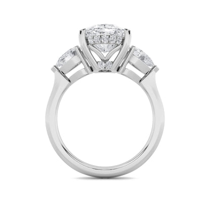 14K White Gold Lab Grown Diamond 6.5 CTTW Oval and Pear Cut Ring
