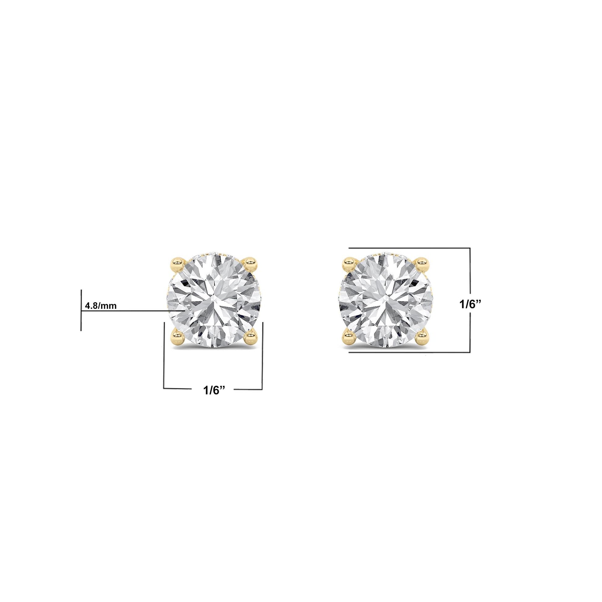 14K Gold 1.0 CTTW Lab Grown Diamond Stud Earrings