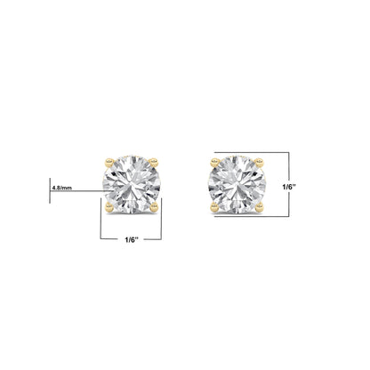 14K Gold 1.0 CTTW Lab Grown Diamond Stud Earrings