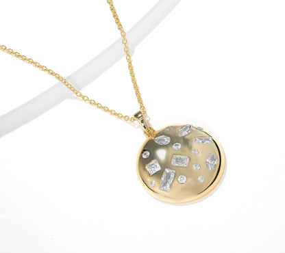 Kathy Levine 14K Gold-Plated Sterling Silver Cubic Zirconia Multi-Stone Pendant Necklace