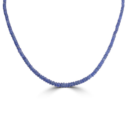 Gemistry 48.1 CTS Sapphire Faceted Bead 18" Necklace in Sterling Silver