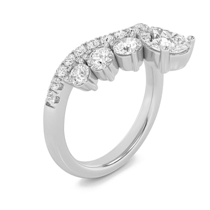 14K White Gold Lab Grown Diamond 1.50 CTTW Pear Cut Center Multi-Stone Ring