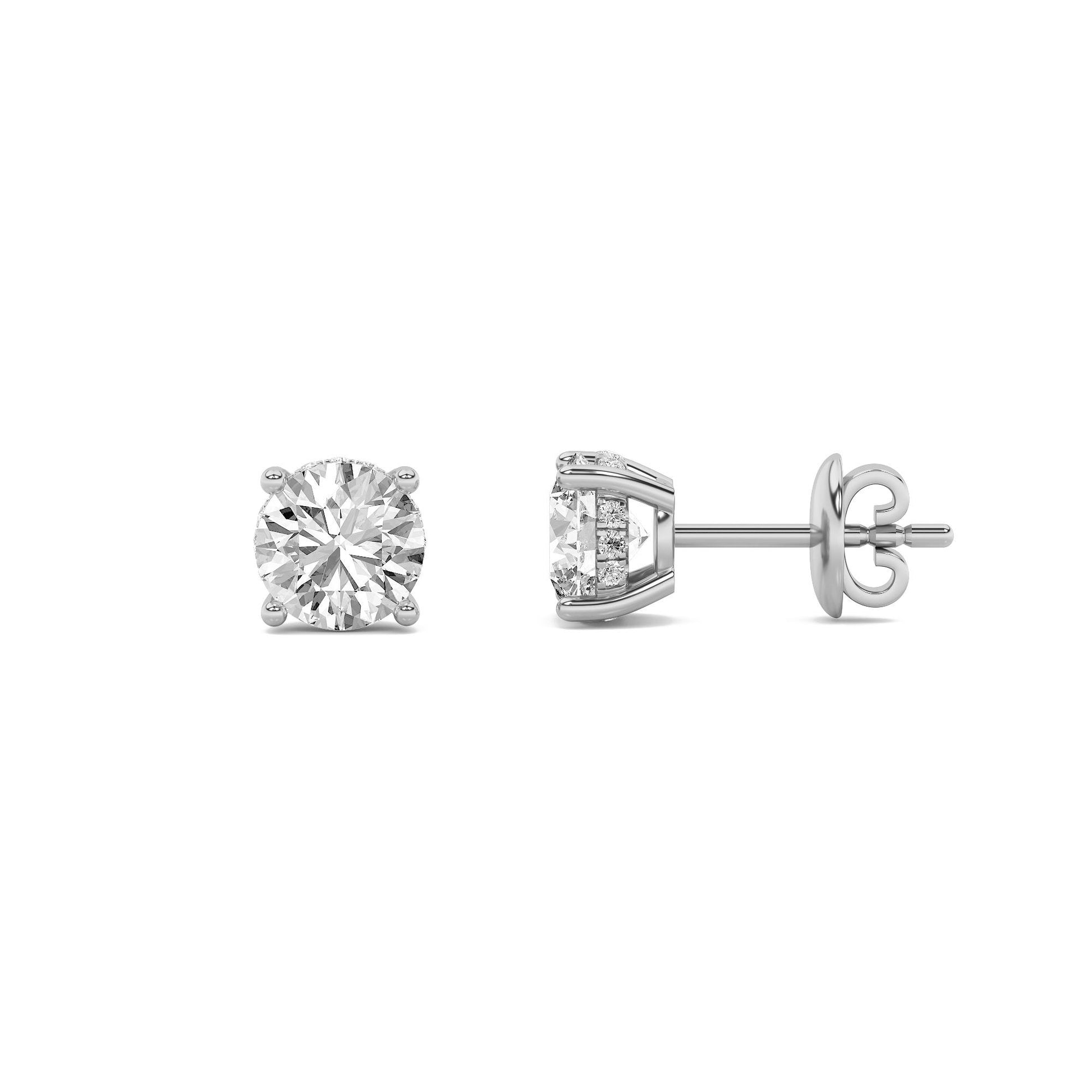 14K White Gold 1.0 CTTW Lab Grown Diamond Stud Earrings