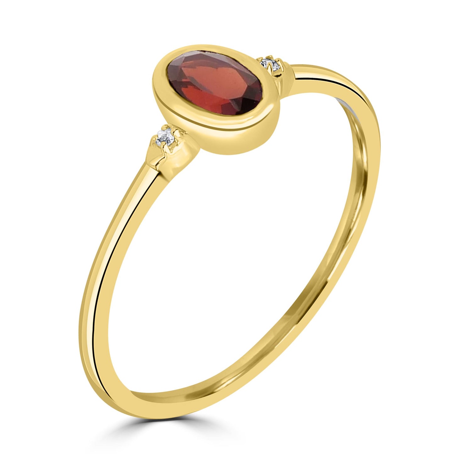 Kate 14k Gold over Sterling Silver Garnet Gemstone Stackable Oval Ring