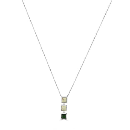 Gemistry "GG Collection Square lemon chrysoprase Gemstone High Polish Pendant Necklace in Sterling Silver