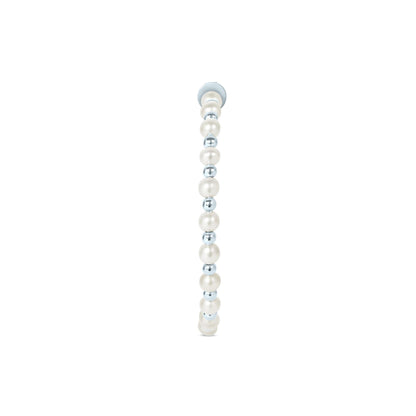 Gemistry White Cultured Freshwater Pearl June Birthstone Hoop Earrings in 925 Sterling Silver