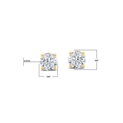 14K Gold 2.0 CTTW Lab Grown Diamond Stud Earrings