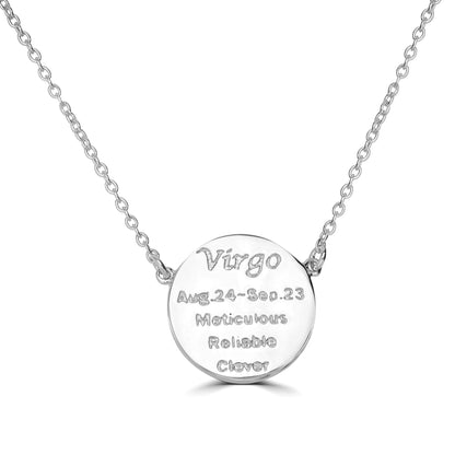 Gemistry Sterling Silver Virgo Zodiac Crystal Pendant Necklace, 16 Inches