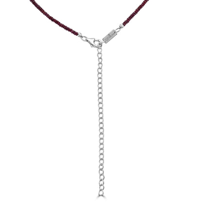 Gemistry 48.1 CTS Ruby Faceted Bead 18" Necklace in Sterling Silver