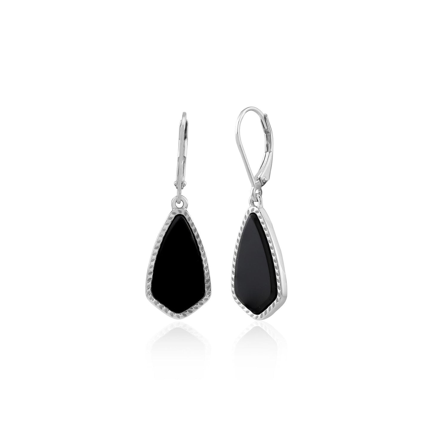 Gemistry Womens or Girls 925 Sterling Silver Genuine Black Onyx Drop Earrings. 5.08 CT TW. Gemstone and Birthstone Jewelry Gift For Her. Birthday|Wedding|Anniversary.