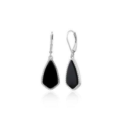 Gemistry Womens or Girls 925 Sterling Silver Genuine Black Onyx Drop Earrings. 5.08 CT TW. Gemstone and Birthstone Jewelry Gift For Her. Birthday|Wedding|Anniversary.