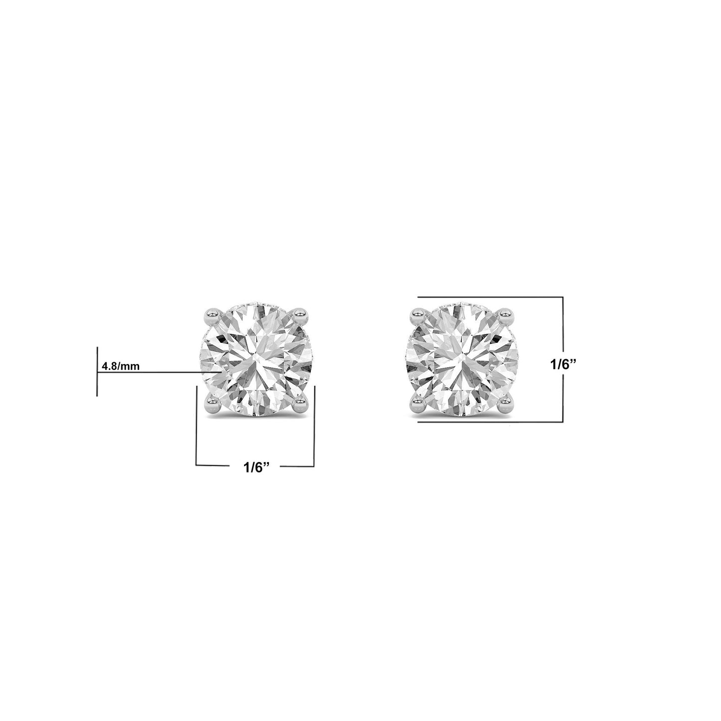 14K White Gold 1.0 CTTW Lab Grown Diamond Stud Earrings