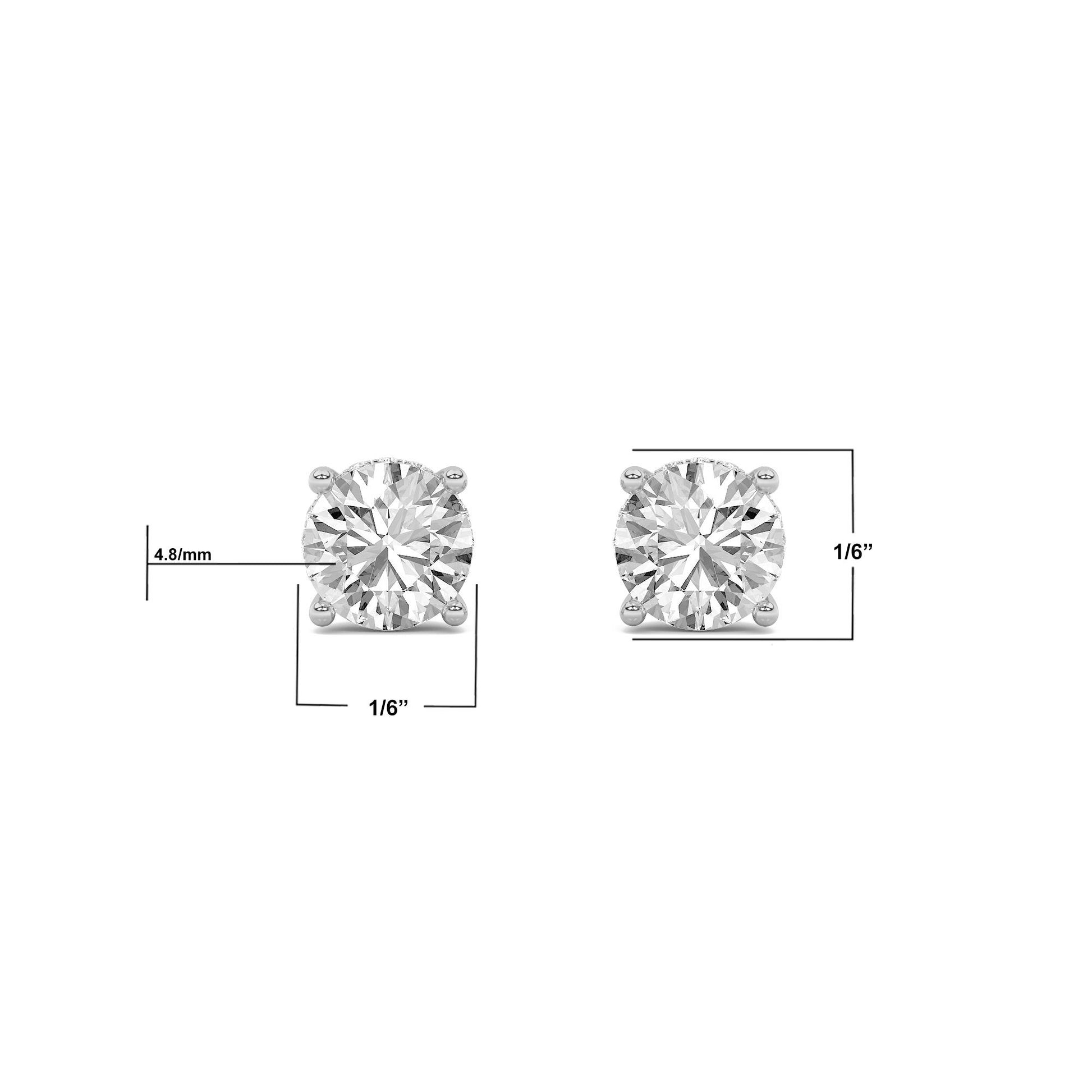 14K White Gold 1.0 CTTW Lab Grown Diamond Stud Earrings