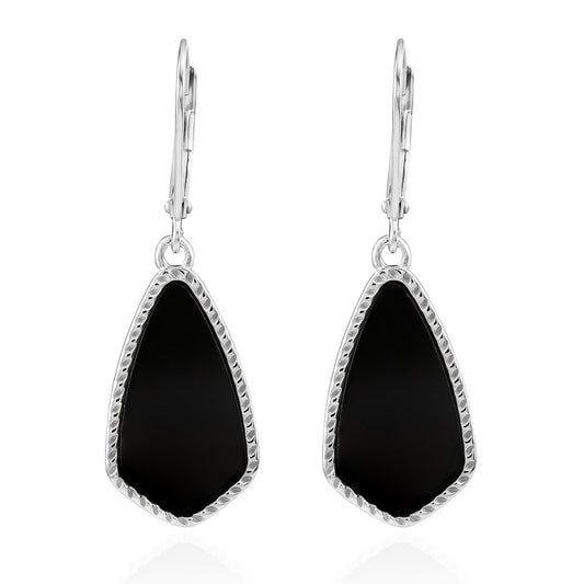 Gemistry Womens or Girls 925 Sterling Silver Genuine Black Onyx Drop Earrings. 5.08 CT TW. Gemstone and Birthstone Jewelry Gift For Her. Birthday|Wedding|Anniversary.