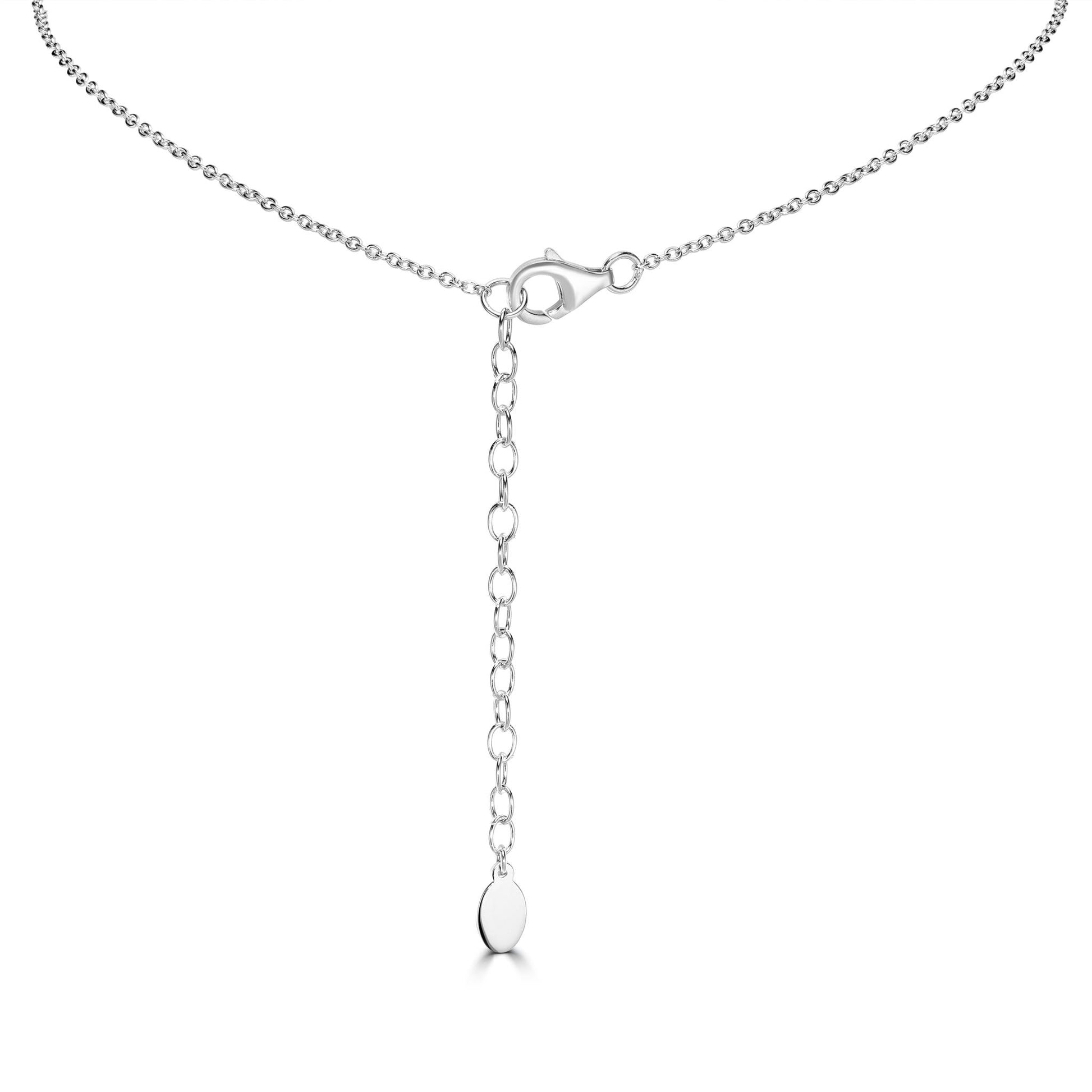 Kathy Levine Sterling Silver Cubic Zirconia Princess Cut Necklace