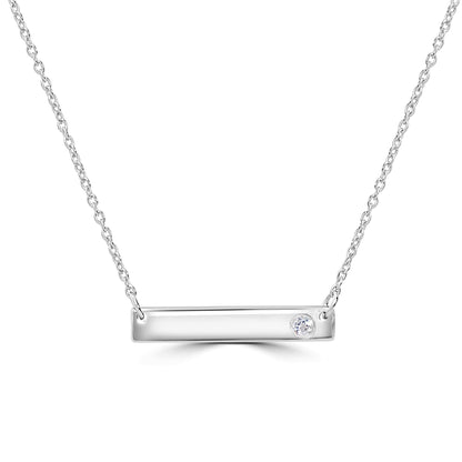 Gemistry 925 Sterling Silver Bar Necklace with Genuine Blue Topaz Stone For Women & Girls With 16 + 4 Inch Extender Cable Chain Birthstone Jewelry Gift For Her Birthday|Wedding|Anniversary