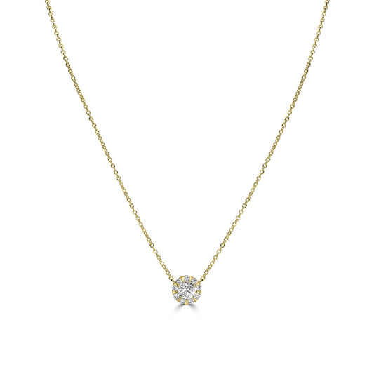 Kathy Levine 14K Gold-Plated Sterling Silver Cubic Zirconia Halo Necklace