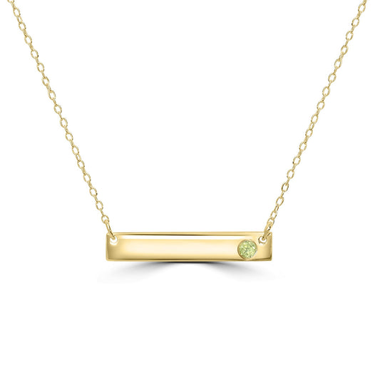 Gemistry Audrey Round Genuine Peridot Asymmetrical Bar Necklace