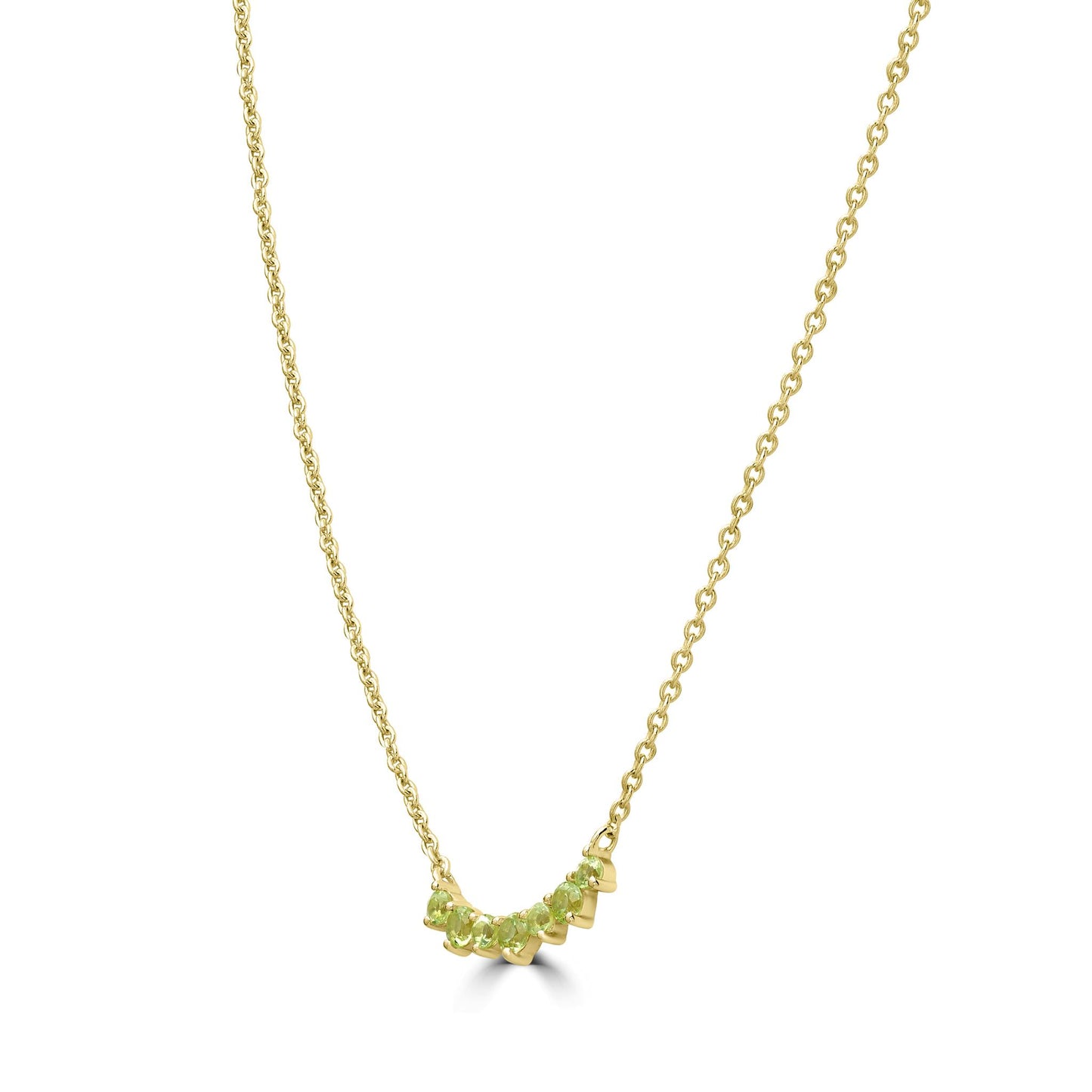 Gemistry Womens or Girls Sterling Silver Genuine Peridot Stone Pendant Necklace with 18 Inch Cable Chain. Birthstone Jewelry Gift For Her. Birthday | Wedding | Anniversary