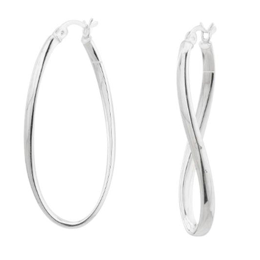 Judy Crowell Jewelry Sterling Silver Twist Hoop Earrings