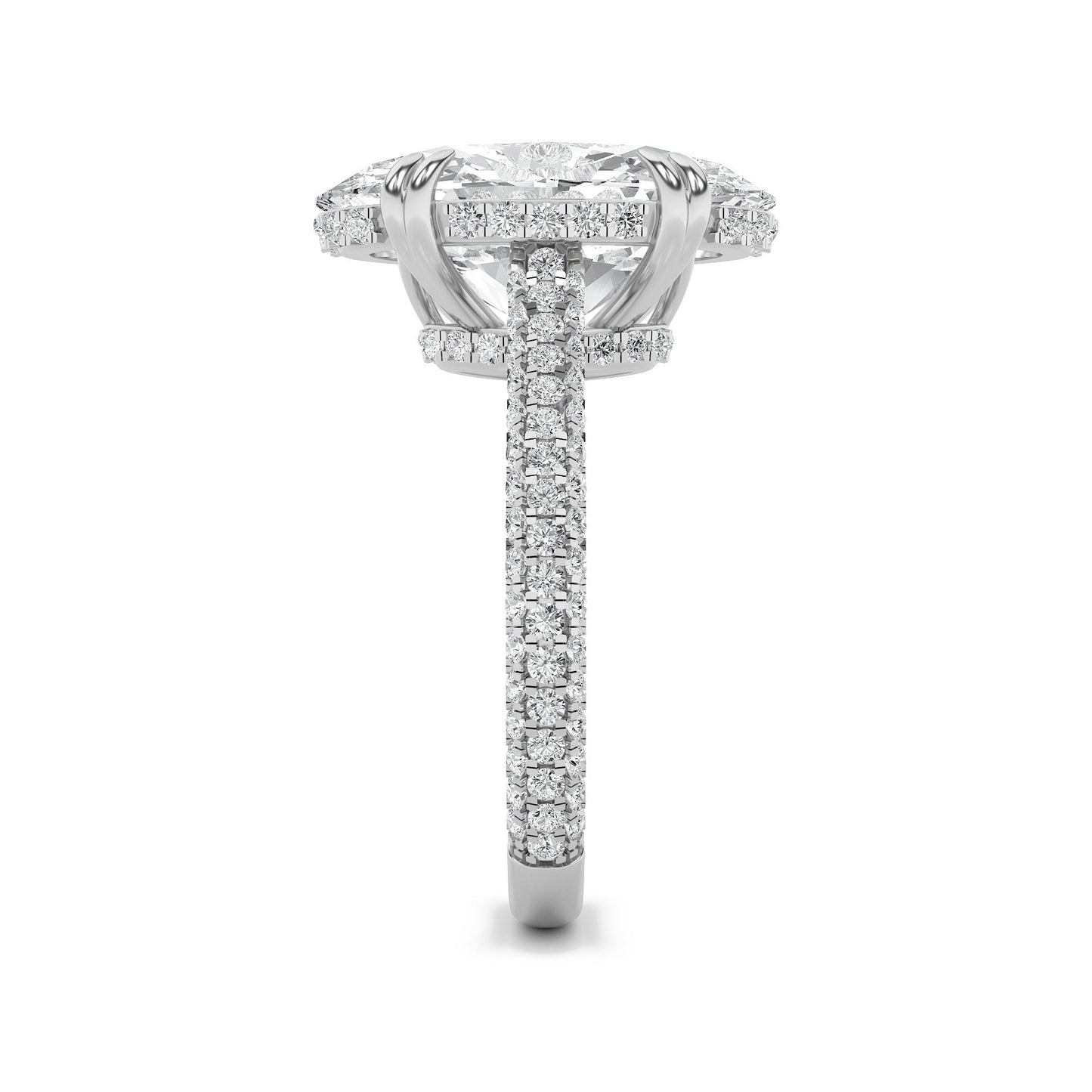 14K White Gold Lab Grown Diamond 7.0 CTTW Oval Cut Ring