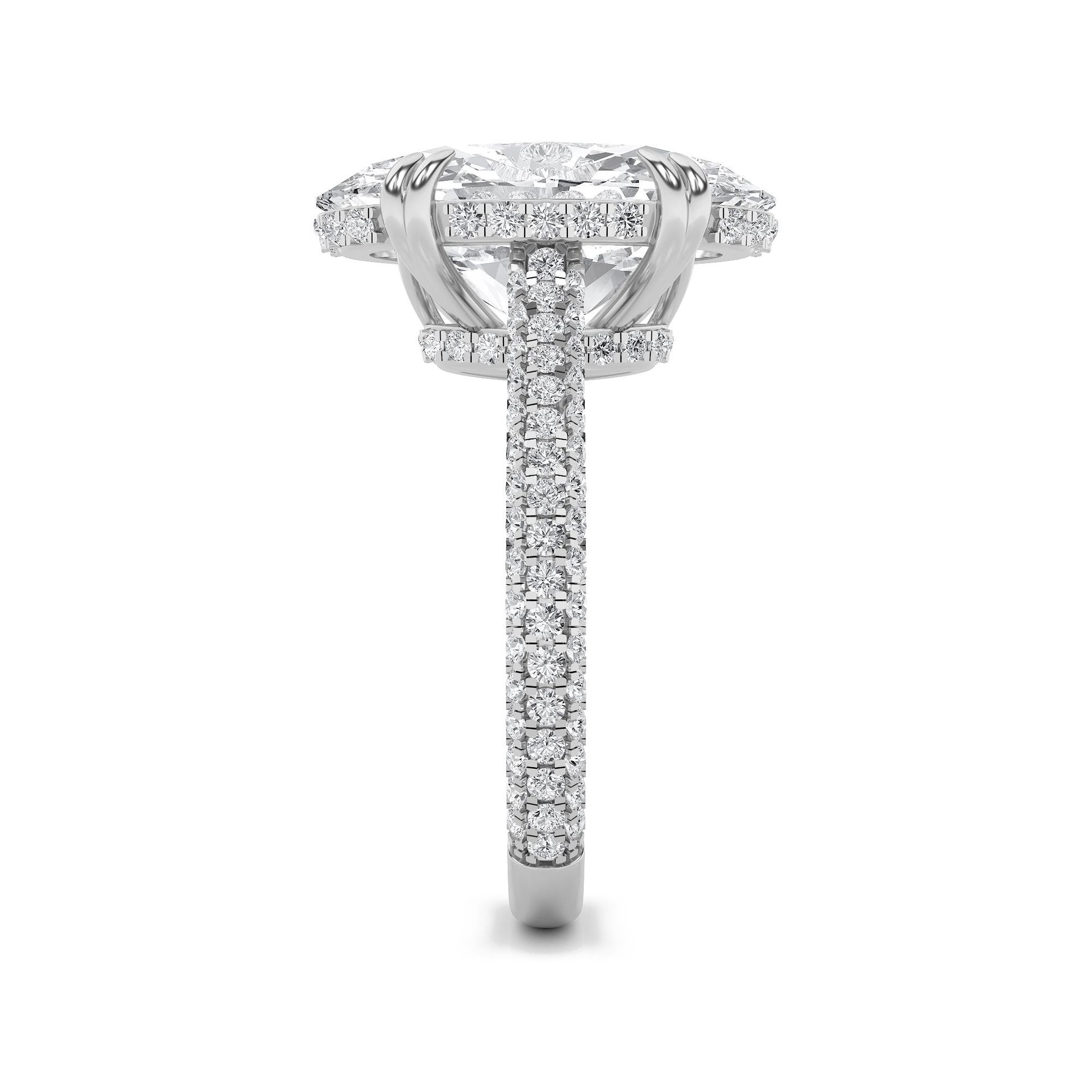 14K White Gold Lab Grown Diamond 7.0 CTTW Oval Cut Ring