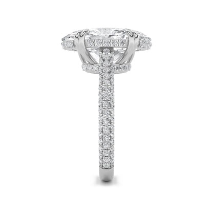 14K White Gold Lab Grown Diamond 7.0 CTTW Oval Cut Ring