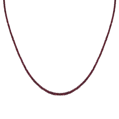 Gemistry 48.1 CTS Ruby Faceted Bead 18" Necklace in Sterling Silver