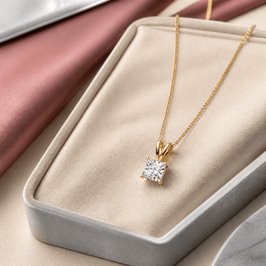 14K Gold 3.0 CTTW Lab Grown Diamond Oval Pendant Necklace
