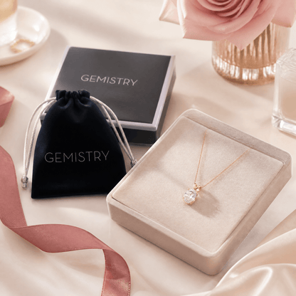 14K Gold 1.0 CTTW Lab Grown Diamond Oval Pendant Necklace