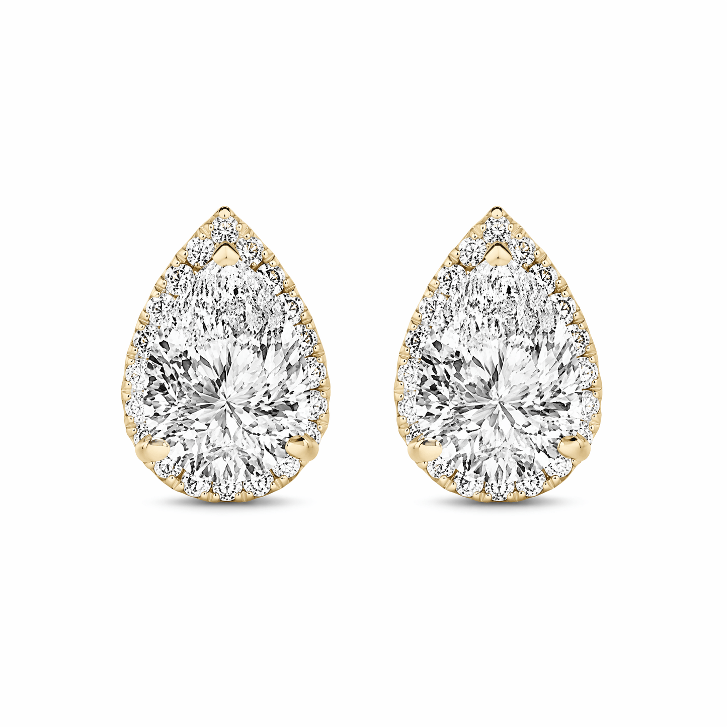 14K Gold 1.0 CTTW Lab Grown Diamond Pear Stud Earrings