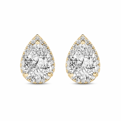 14K Gold 1.0 CTTW Lab Grown Diamond Pear Stud Earrings