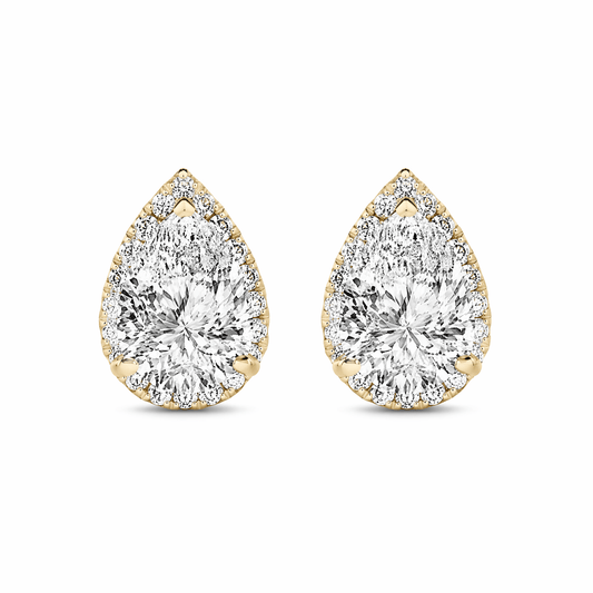 14K Gold 1.0 CTTW Lab Grown Diamond Pear Stud Earrings