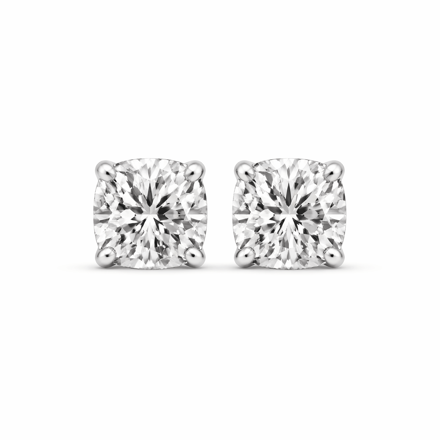 14K White Gold 1.0 CTTW Lab Grown Diamond Round Stud Earrings