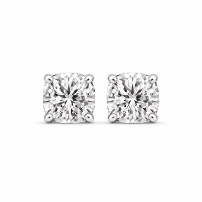 14K White Gold 1.0 CTTW Lab Grown Diamond Round Stud Earrings