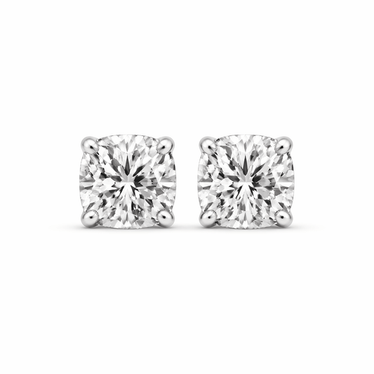 14K White Gold 1.0 CTTW Lab Grown Diamond Round Stud Earrings