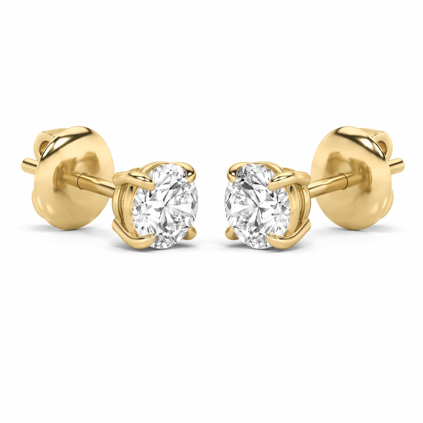 14K Gold 4.0 CTTW Lab Grown Diamond Round Stud Earrings